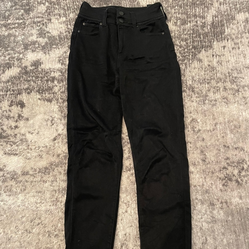 FASHION NOVA Black Ultra High Rise Rib Cage Black Skinny Jeans SIZE 5 / SIZE 27